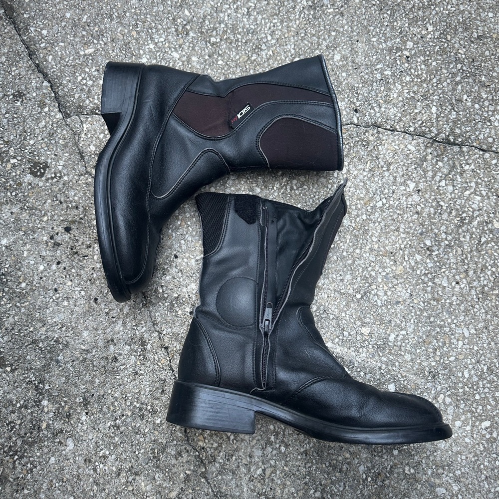 SIDI Lei Black Leather Motorcycle Riding Boots Women 8.5 EU 41 Made in Italy